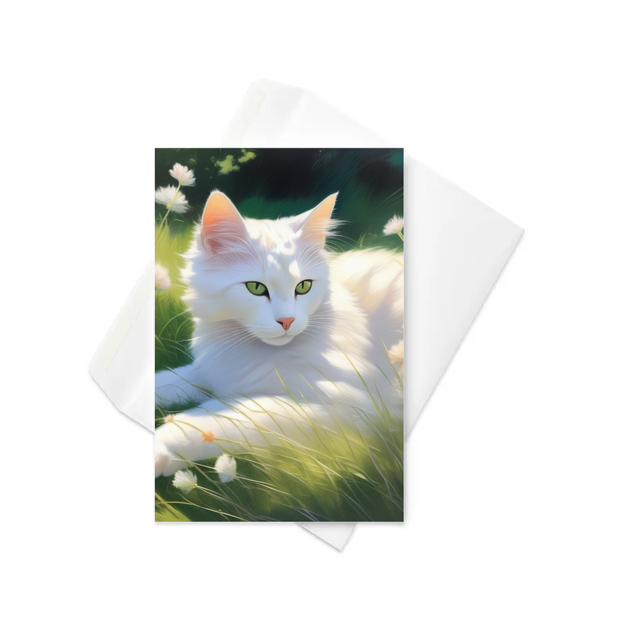 PugMug Custom White Companion Cat Greeting Card