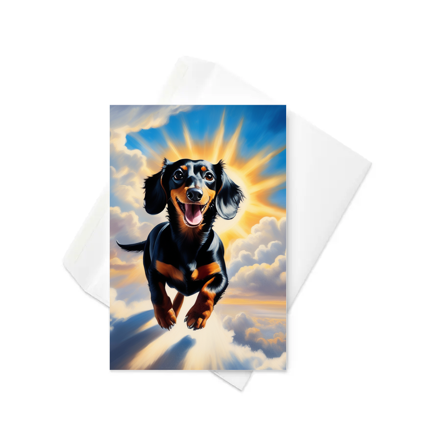 PugMug Custom Black Dachshund Greeting Card