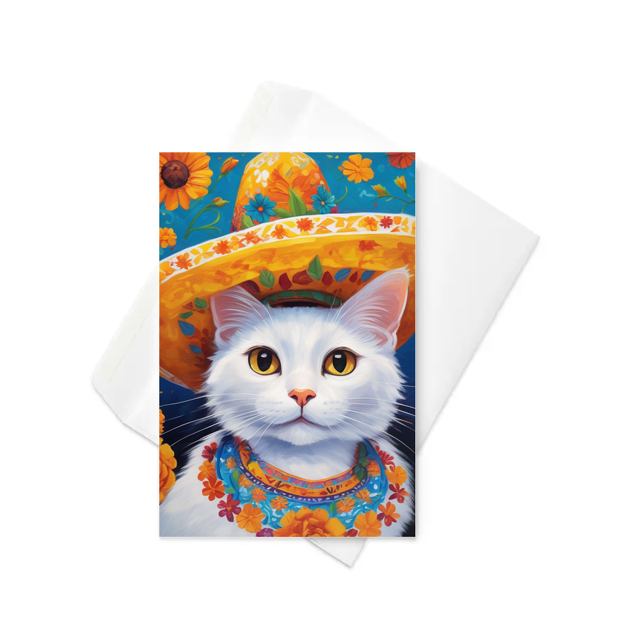 PugMug Custom White Companion Cat Greeting Card