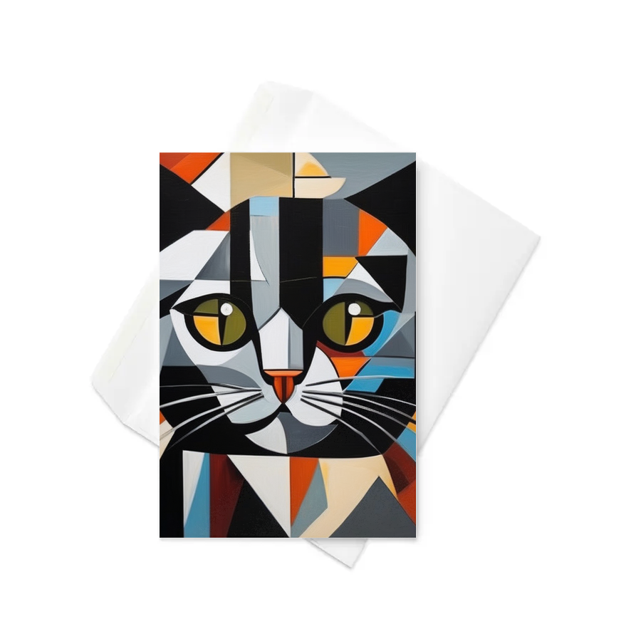 PugMug Custom Black Scottish Fold Cat Greeting Card