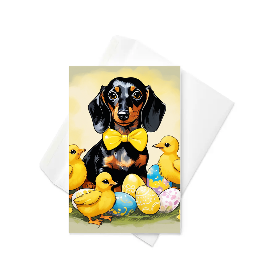 PugMug Custom Black Dachshund Greeting Card