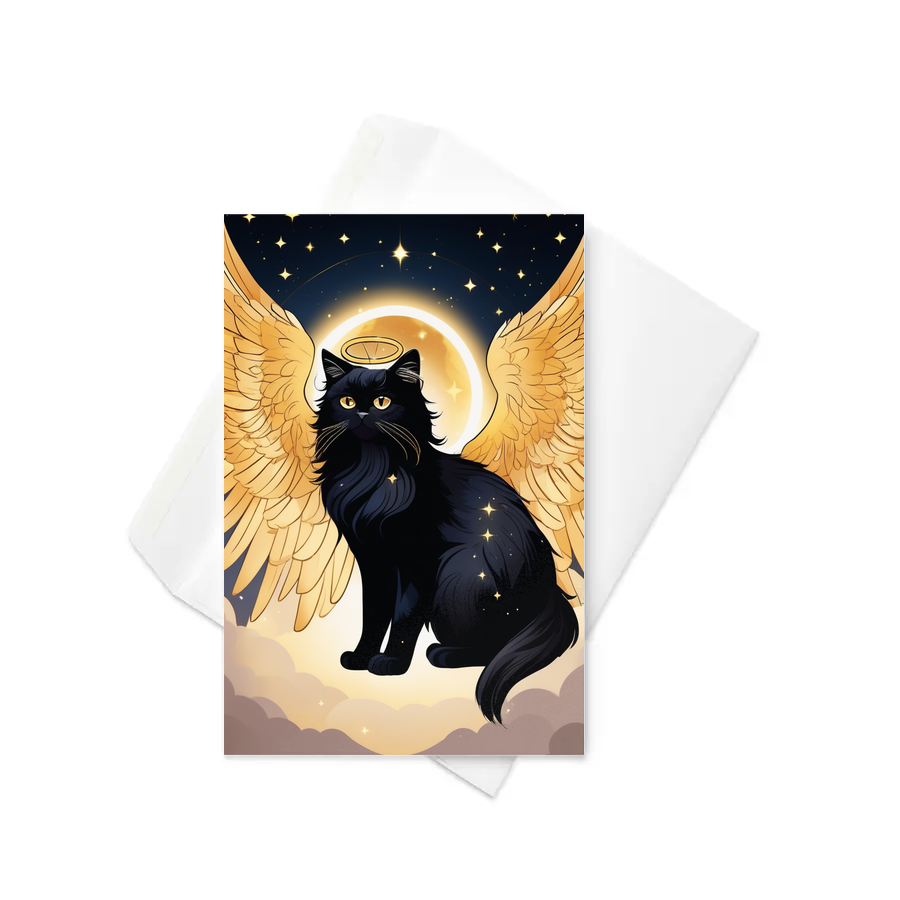 PugMug Custom Black Persian Cat Greeting Card