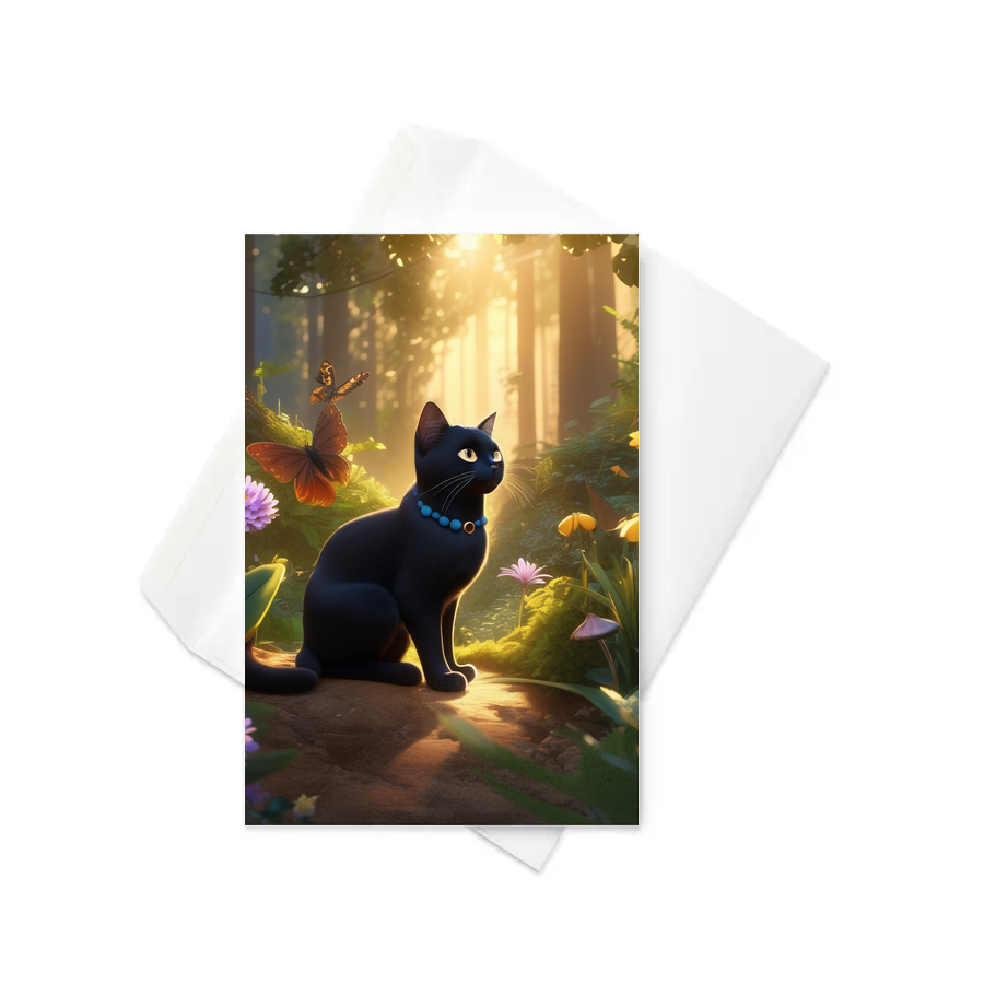 PugMug Custom Black Exotic Cat Greeting Card