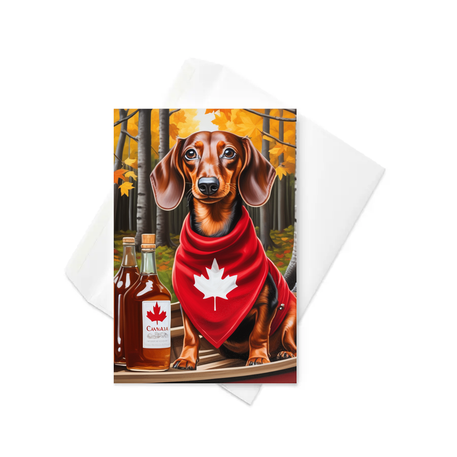 PugMug Custom Tan Dachshund Greeting Card