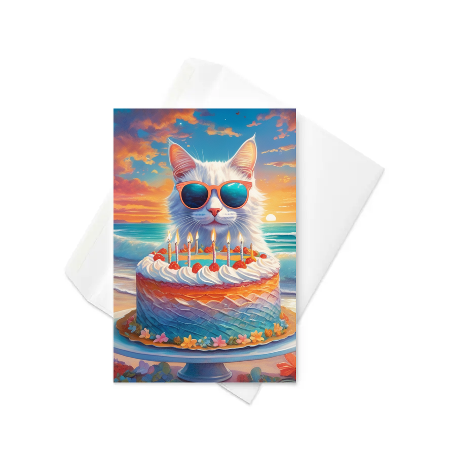 PugMug Custom White Companion Cat Greeting Card
