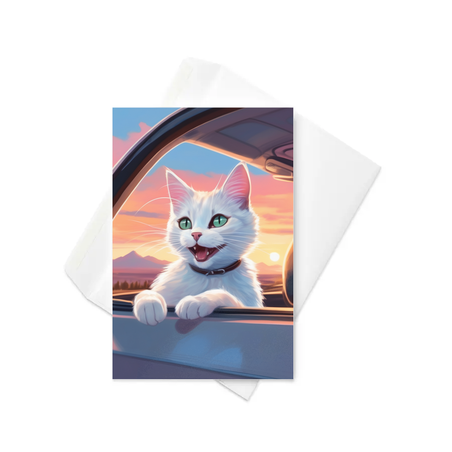 PugMug Custom White Companion Cat Greeting Card