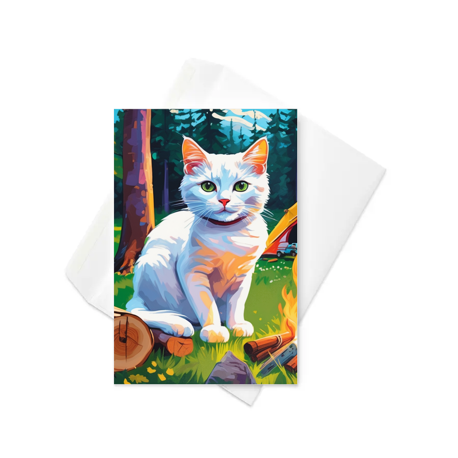 PugMug Custom White Companion Cat Greeting Card