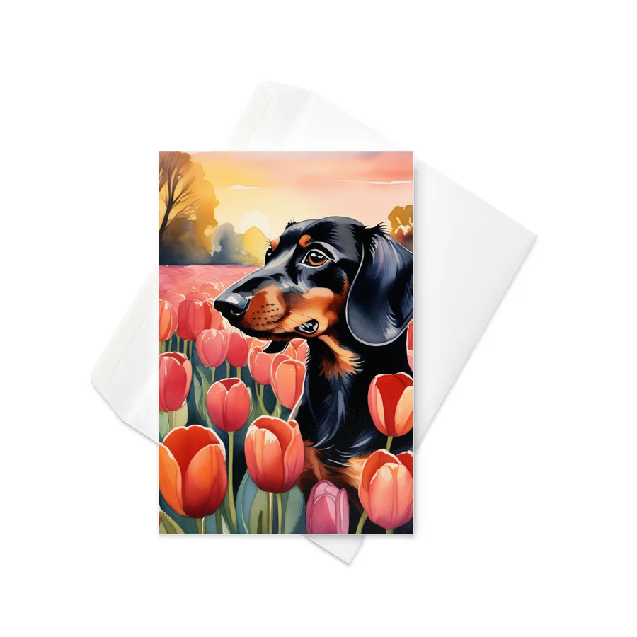 PugMug Custom Black Dachshund Greeting Card