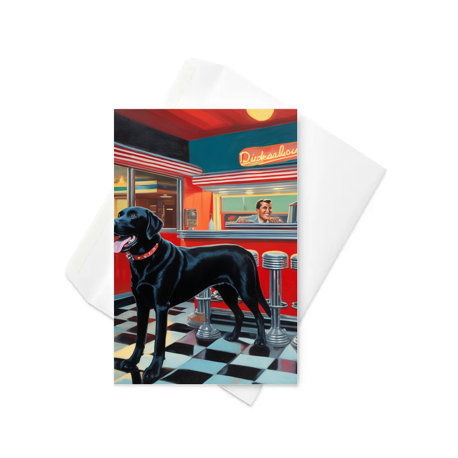 PugMug Custom Black Labrador Retriever Greeting Card