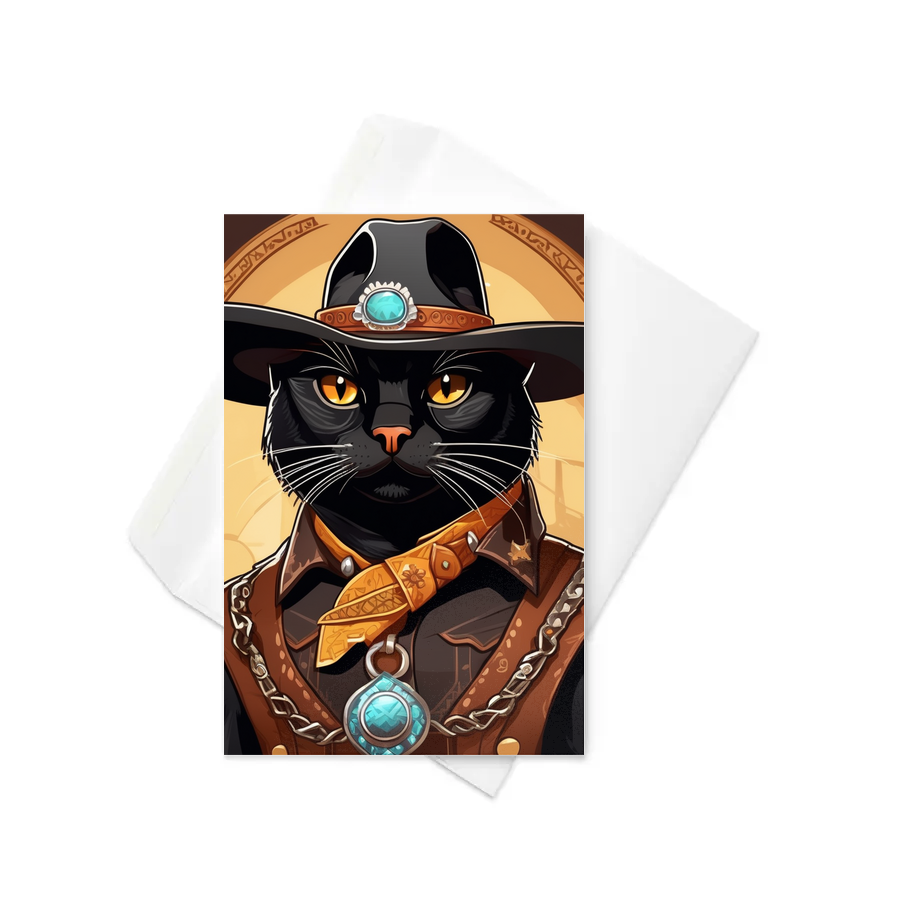 PugMug Custom Black Exotic Cat Greeting Card