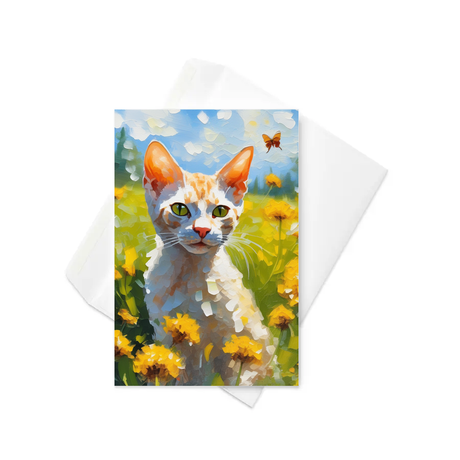 PugMug Custom Tabby Devon Rex Cat Greeting Card