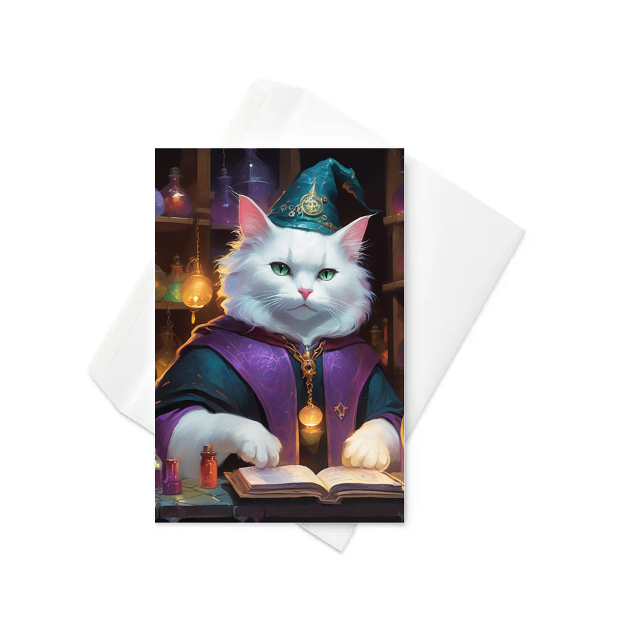 PugMug Custom White Companion Cat Greeting Card
