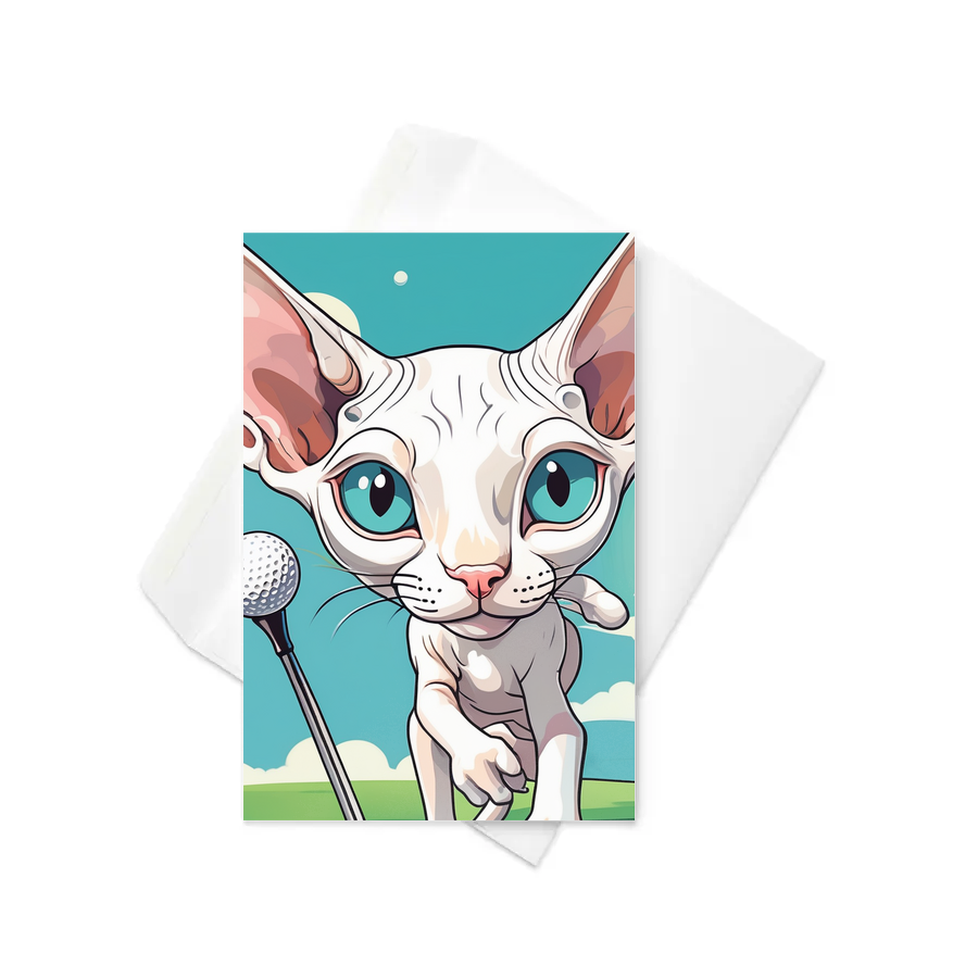 PugMug Custom White Sphynx Cat Greeting Card