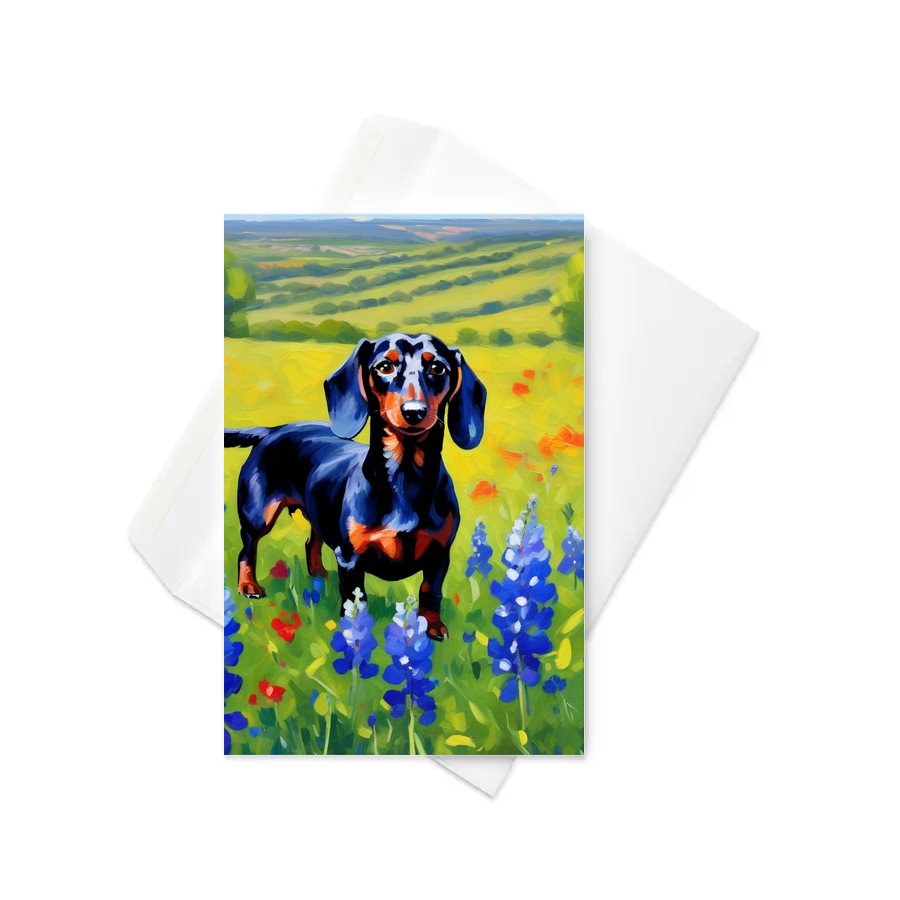 PugMug Custom Black Dachshund Greeting Card