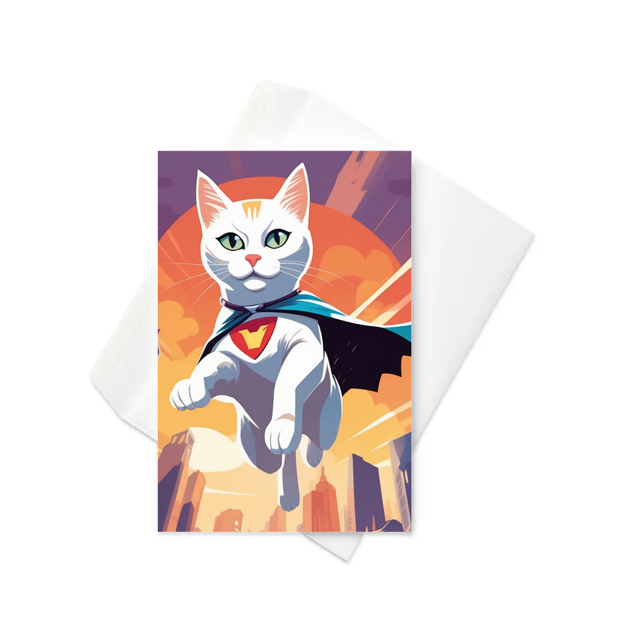 PugMug Custom White Companion Cat Greeting Card