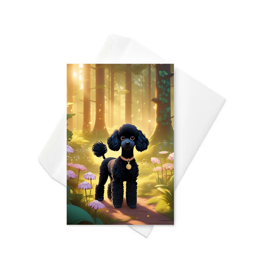 PugMug Custom Black Poodle Greeting Card