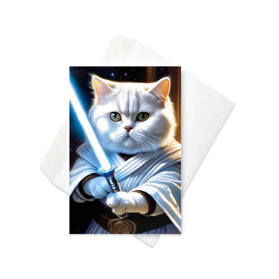 PugMug Custom White British Shorthair Cat Greeting Card