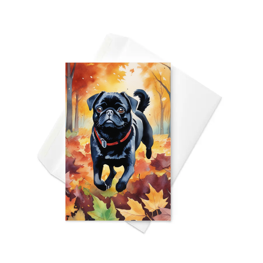 PugMug Custom Black Pug Greeting Card