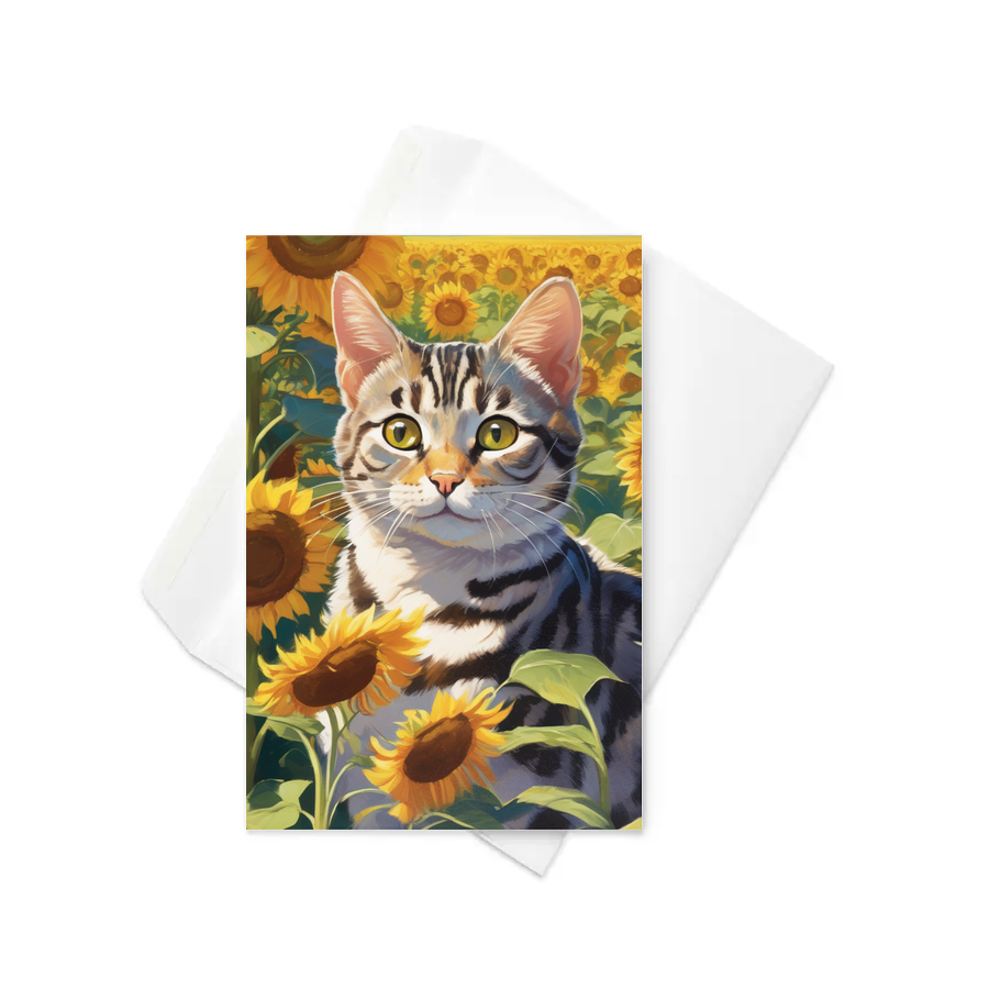 PugMug Custom Tabby American Shorthair Cat Greeting Card