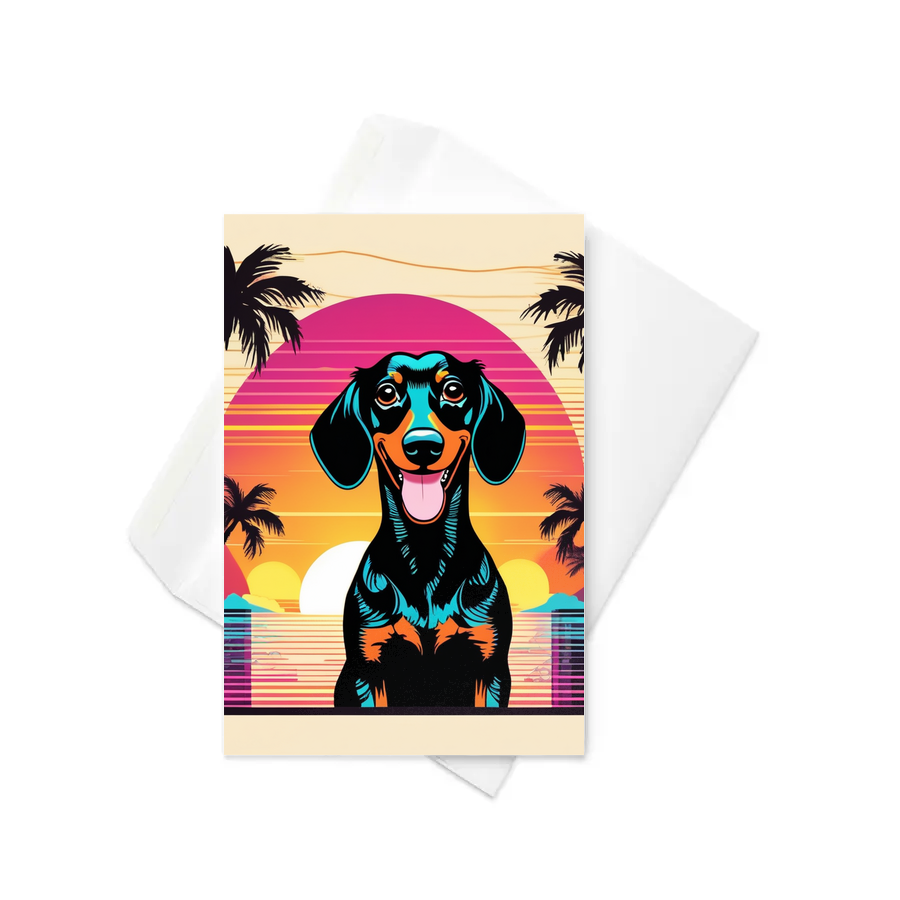 PugMug Custom Black Dachshund Greeting Card
