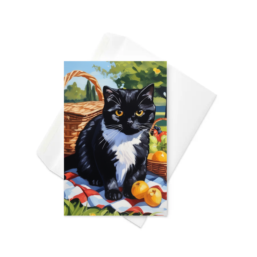 PugMug Custom Black Scottish Fold Cat Greeting Card
