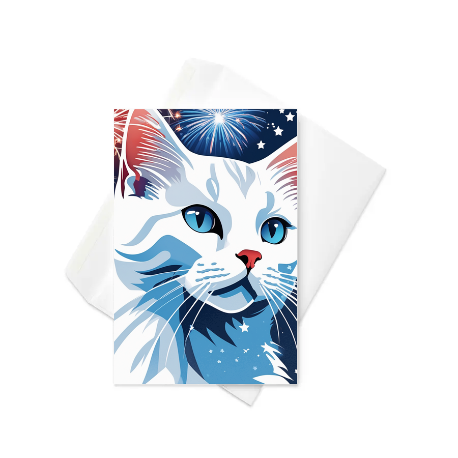 PugMug Custom White Companion Cat Greeting Card