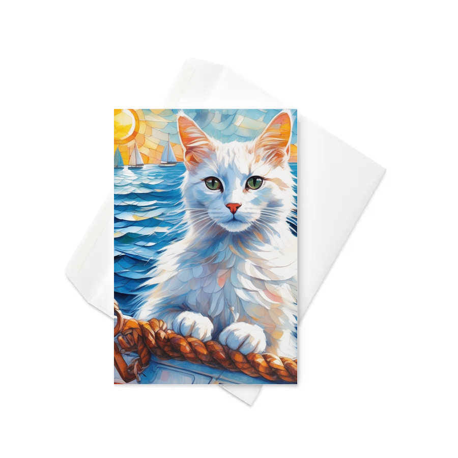 PugMug Custom White Companion Cat Greeting Card