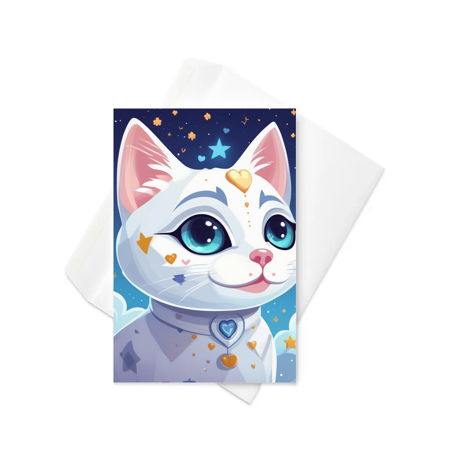 PugMug Custom White Companion Cat Greeting Card