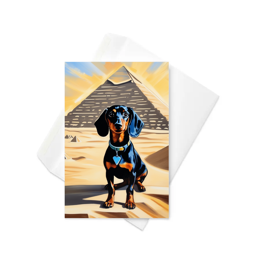 PugMug Custom Black Dachshund Greeting Card