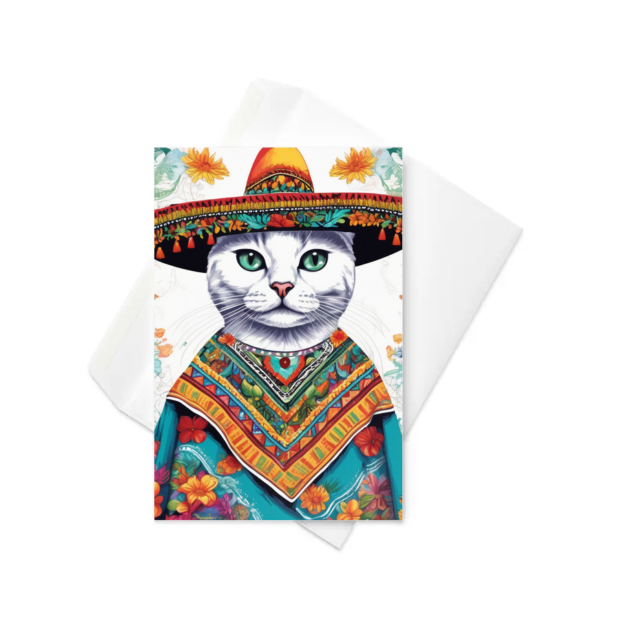 PugMug Custom White Companion Cat Greeting Card