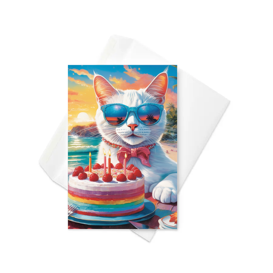 PugMug Custom White Companion Cat Greeting Card