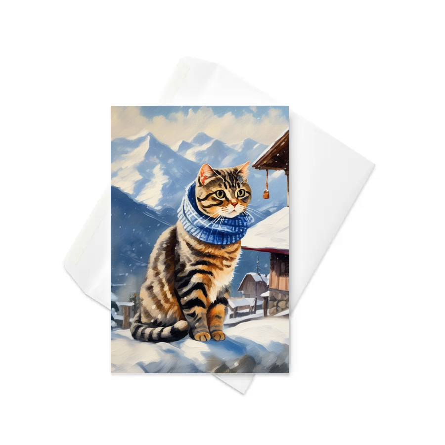 PugMug Custom Tabby Scottish Fold Cat Greeting Card