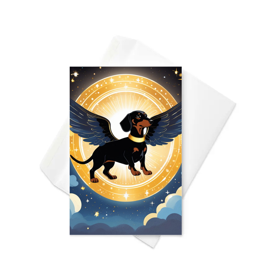 PugMug Custom Black Dachshund Greeting Card