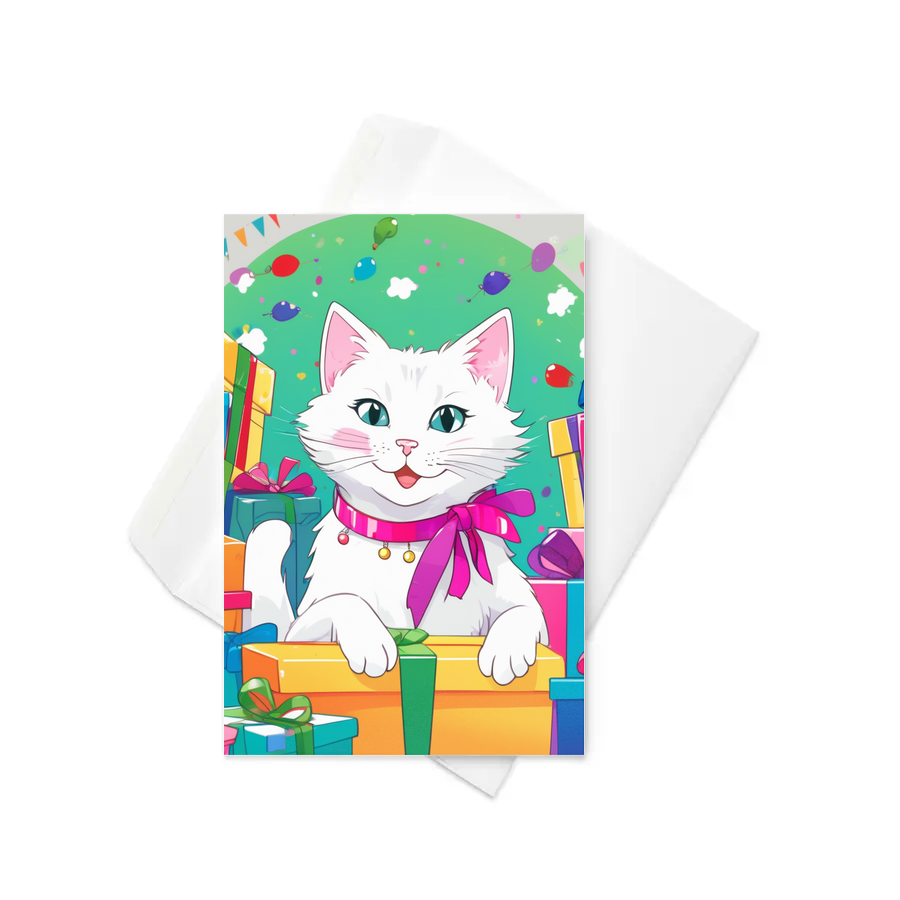 PugMug Custom White Companion Cat Greeting Card