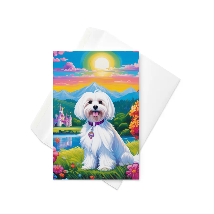 PugMug Custom White Havanese Dog Greeting Card