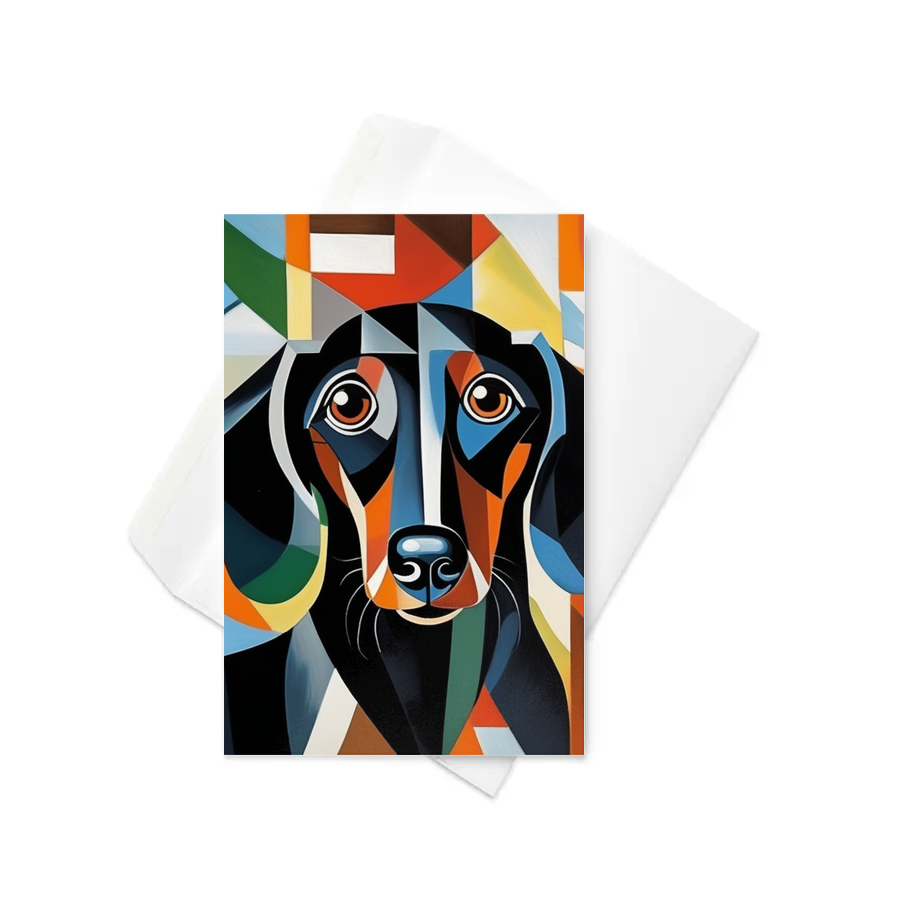 PugMug Custom Black Dachshund Greeting Card
