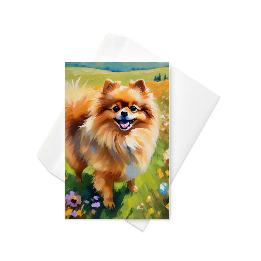 PugMug Custom Tan Pomeranian Greeting Card