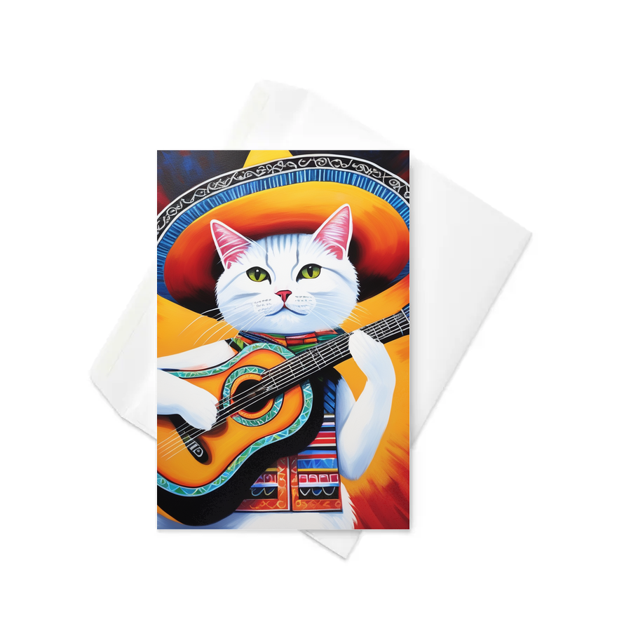 PugMug Custom White Companion Cat Greeting Card