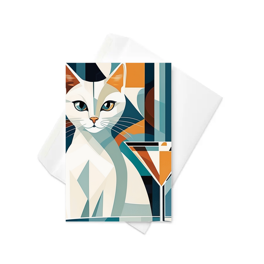 PugMug Custom White Companion Cat Greeting Card