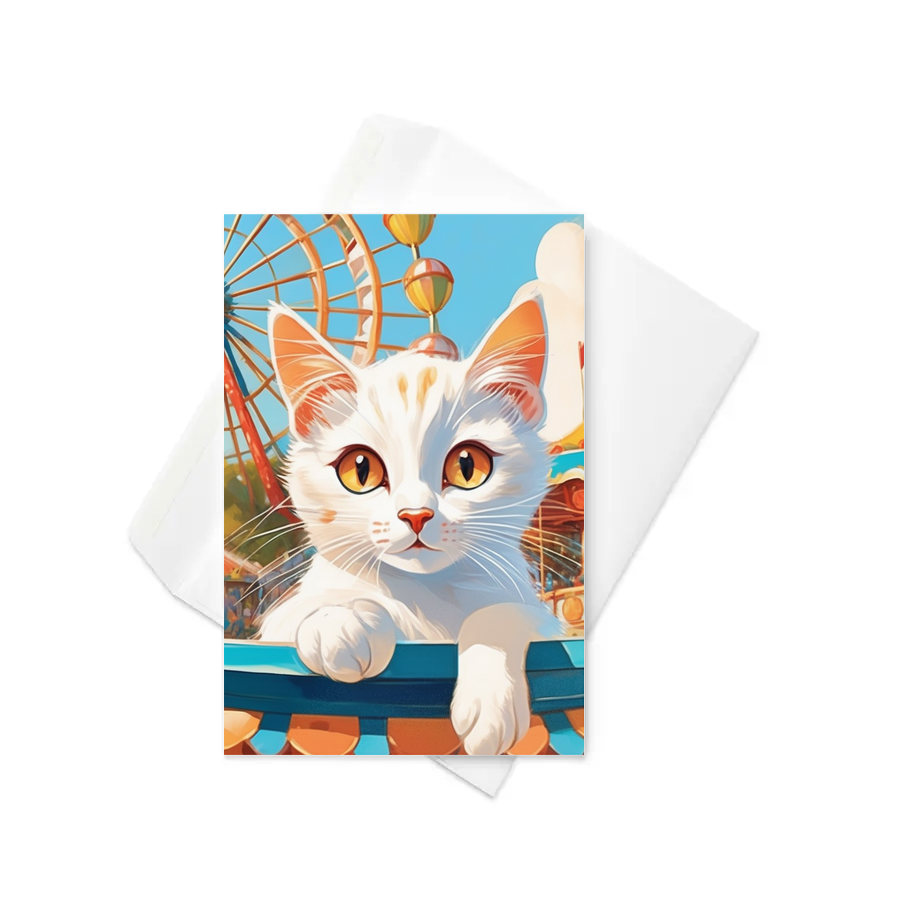 PugMug Custom White Companion Cat Greeting Card