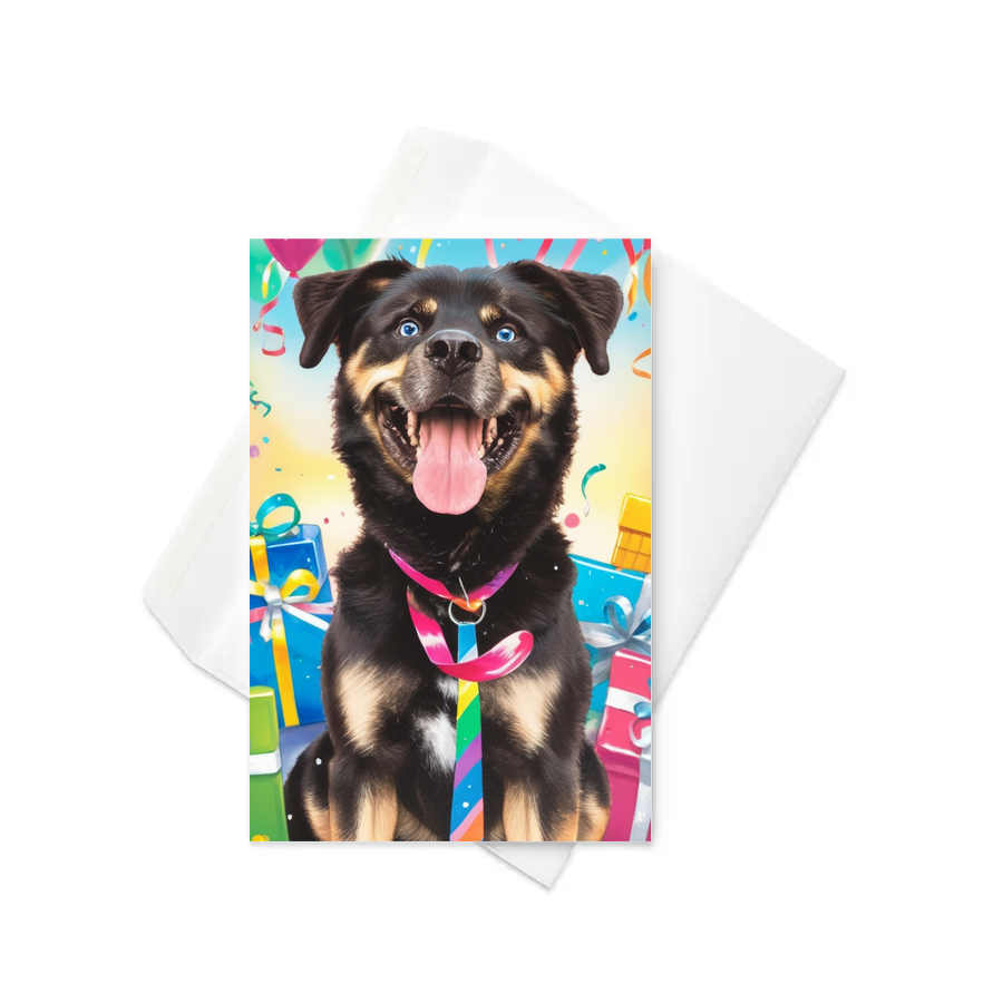 PugMug Custom Blue Greeting Card
