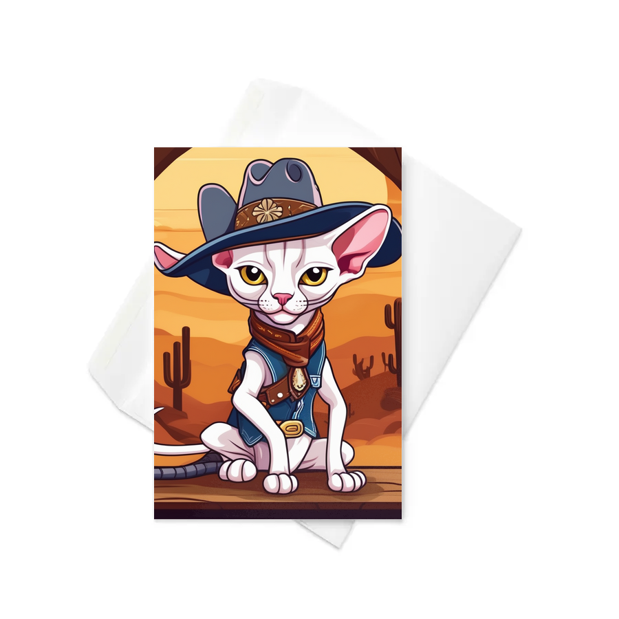 PugMug Custom White Sphynx Cat Greeting Card