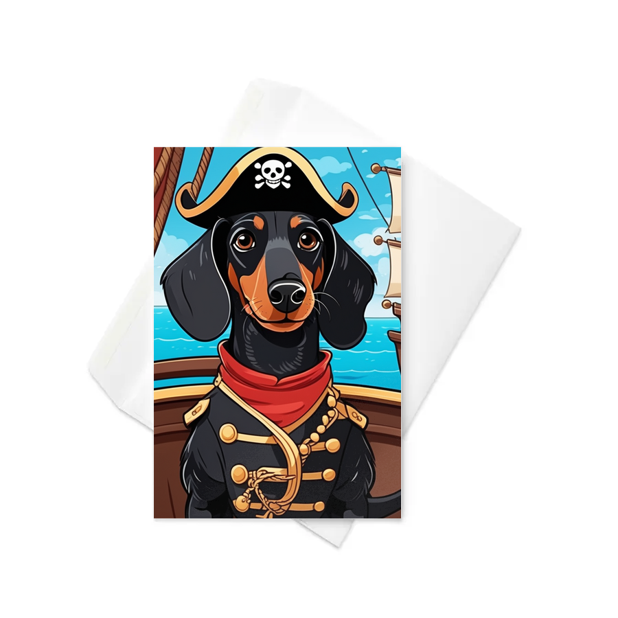 PugMug Custom Black Dachshund Greeting Card