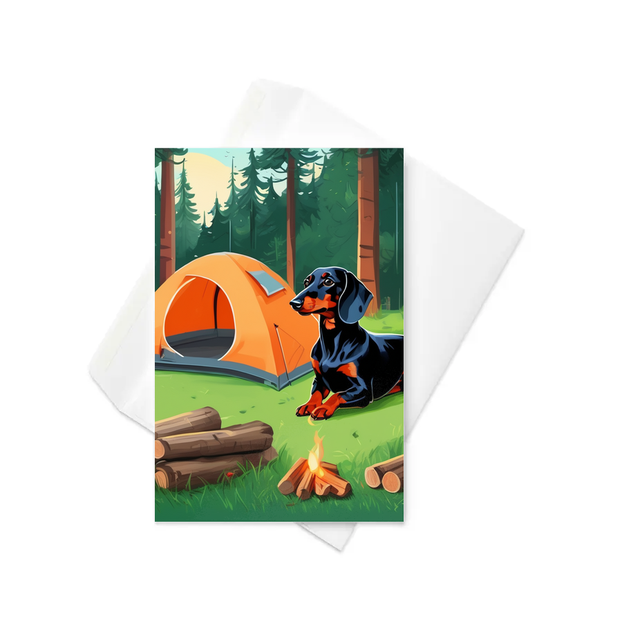 PugMug Custom Black Dachshund Greeting Card