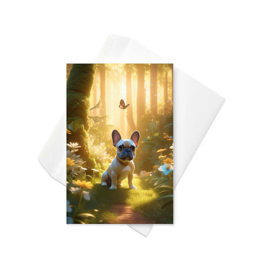 PugMug Custom Tan French Bulldog Greeting Card