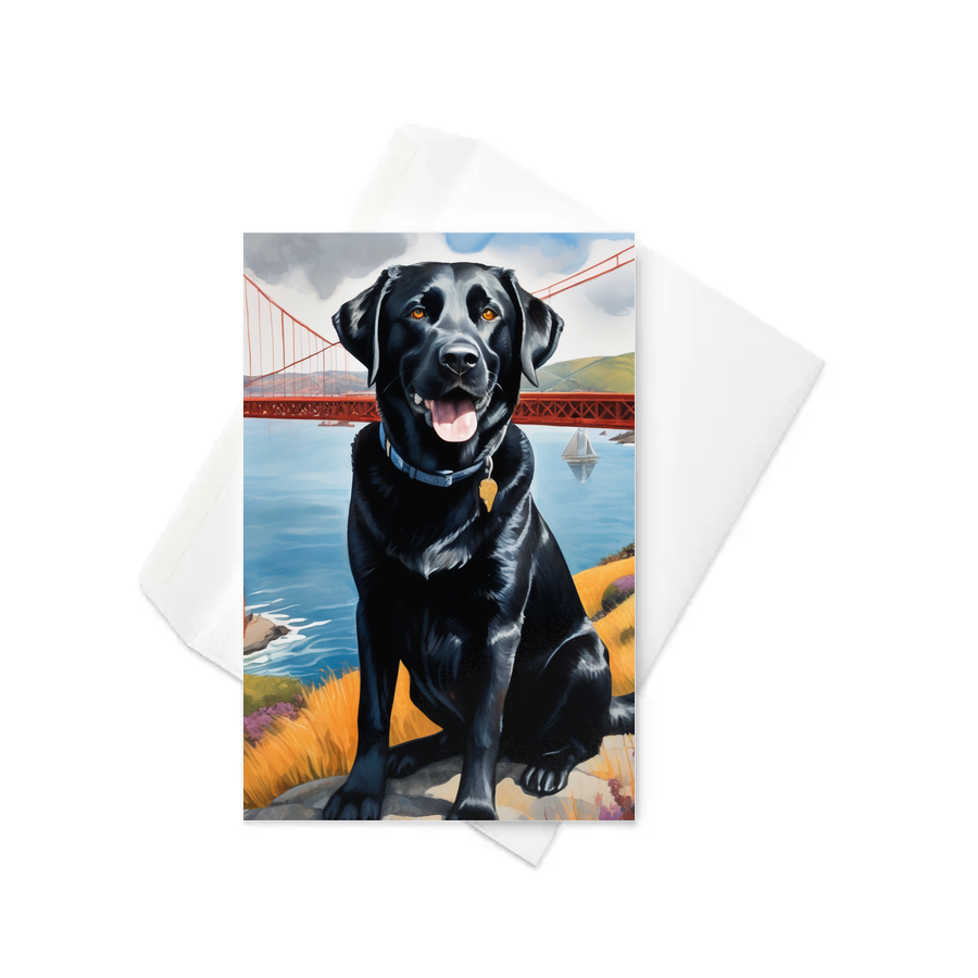PugMug Custom Black Labrador Retriever Greeting Card