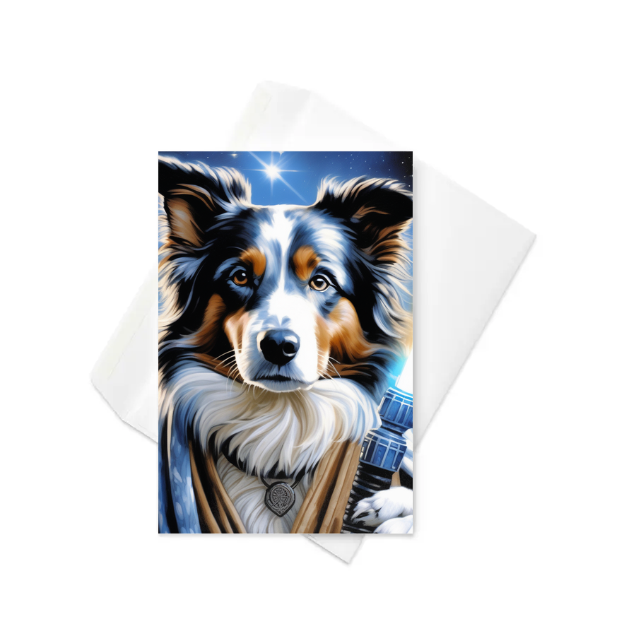 PugMug Custom Blue Merle Border Collie Greeting Card
