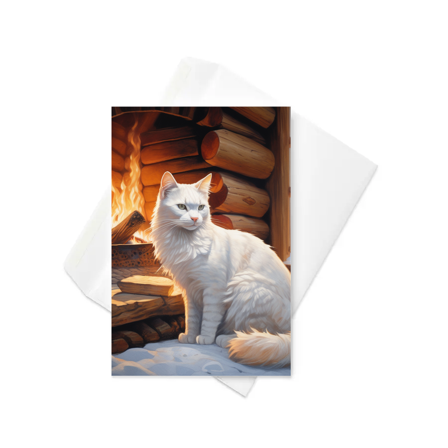 PugMug Custom White Companion Cat Greeting Card