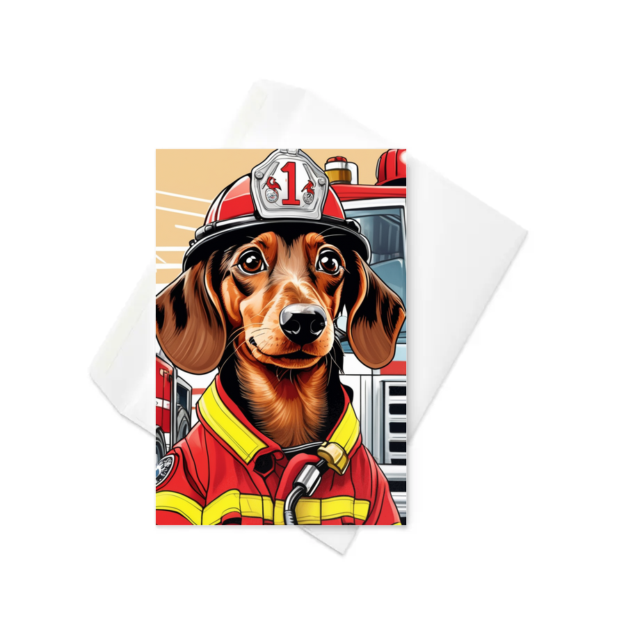 PugMug Custom Tan Dachshund Greeting Card