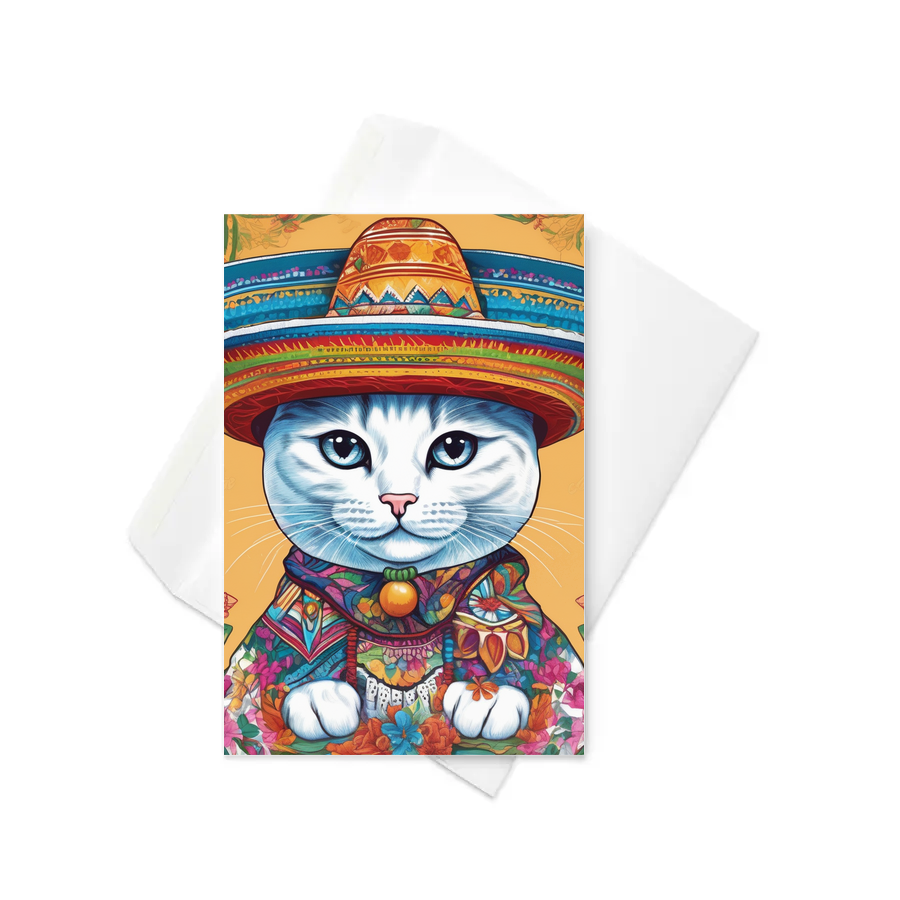 PugMug Custom White Companion Cat Greeting Card